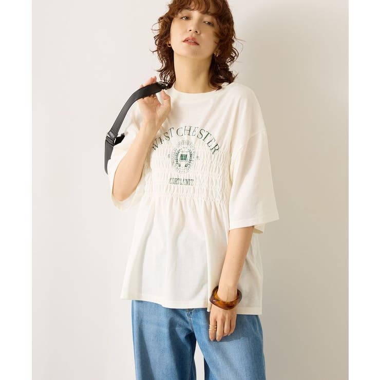 J.S.LUXE別注 hear my name プリントダメージ プルオーバー カレッジプリントシャーリングプルオーバー[品番：EHEW0049316