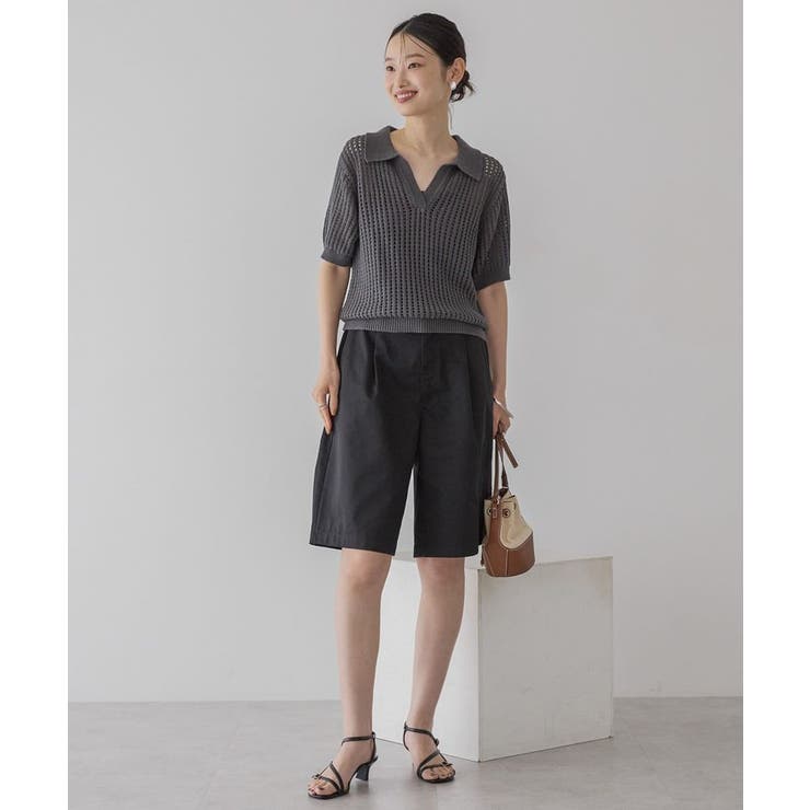 BLAMINK 半袖ニット　リバーシブル　38 BLAMINK 半袖ニット リバーシブル 38