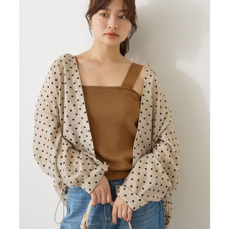 Ao american outfitters タンクトップ　ベージュ　ラメ ラメニットタンクトップ[品番：EHEW0049146]｜AMERICAN HOLIC