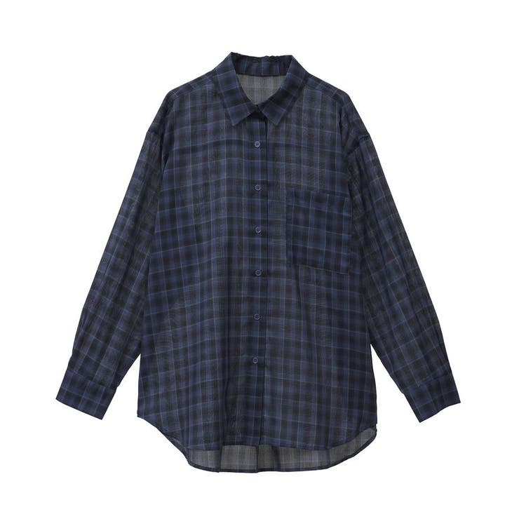 シアー チェック柄オーバーサイズシャツ AMERICAN HOLIC｜シアーチェック柄オーバーシャツ | Rakuten