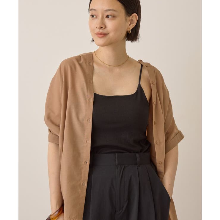 ブラック | 【カップ付き】細リブキャミソール | AMERICAN HOLIC