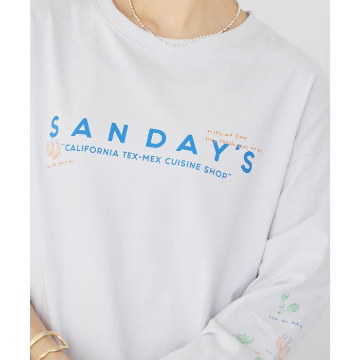 SANDAYS ロングTシャツ/チュニック | AMERICAN HOLIC | 詳細画像2 