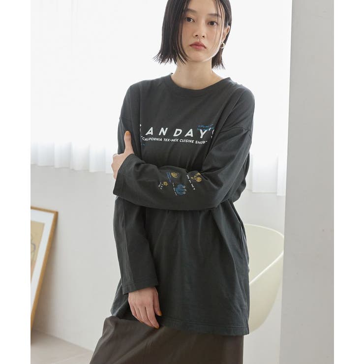 チャコールグレー | SANDAYS ロングTシャツ/チュニック | AMERICAN HOLIC
