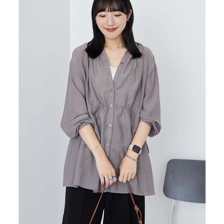 シアーウエストドロストロングシャツ/チュニック[品番：EHEW0050048