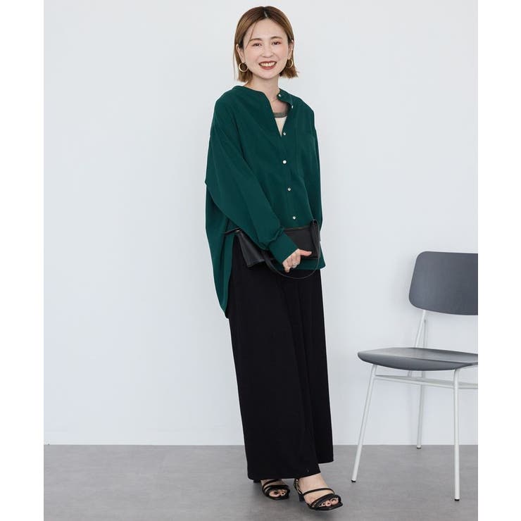 金ボタンバックシャンロングシャツ/チュニック[品番：EHEW0049916