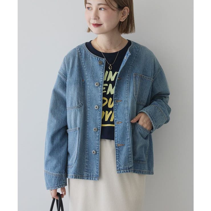 ノーカラーデニムカバーオール[品番：EHEW0050307]｜AMERICAN HOLIC
