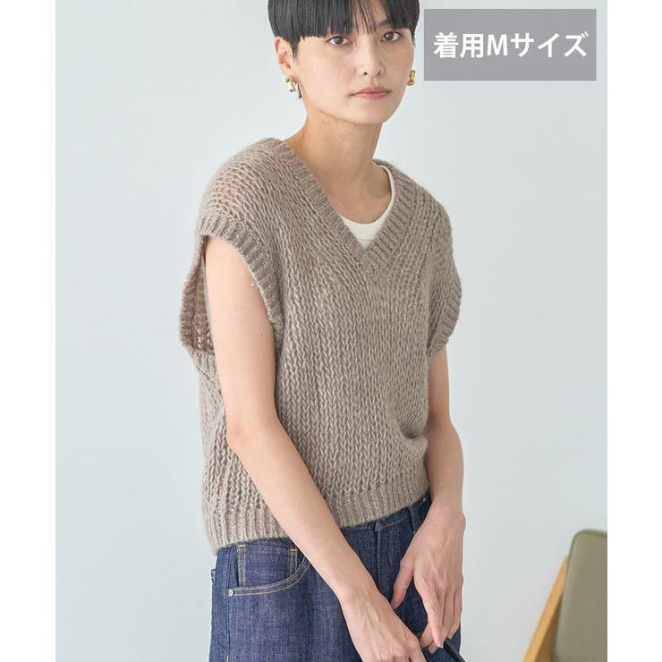 選べる丈】甘編みニットベスト[品番：EHEW0050091]｜AMERICAN