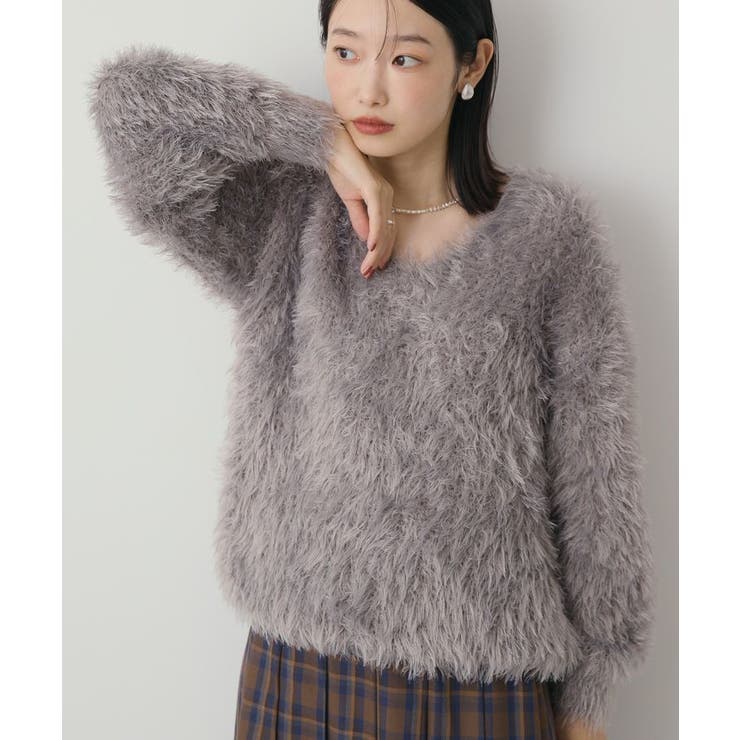 極美品⭐️送料無料、ドゥーズィエムクラス FUWAシャギーVネックプルオーバー Deuxieme Classe（ドゥーズィエムクラス）の「FUWAシャギーVネックプル