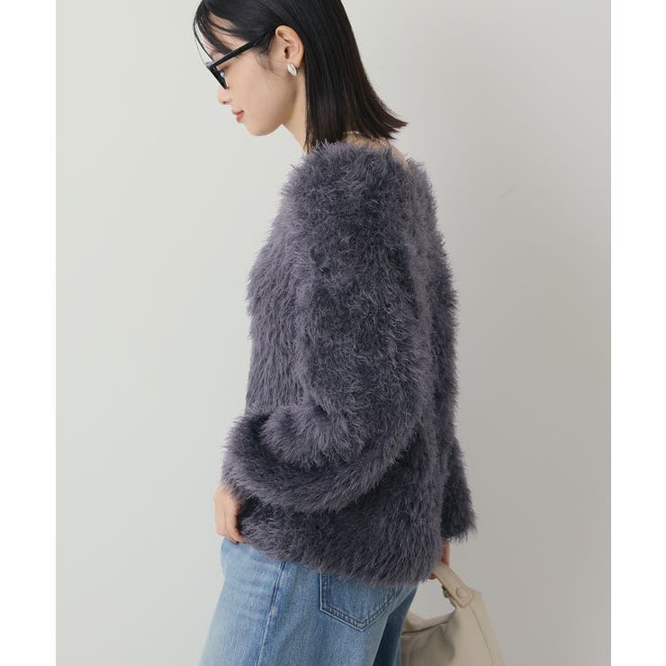 Vネックシャギーニットプルオーバー[品番：EHEW0050516]｜AMERICAN