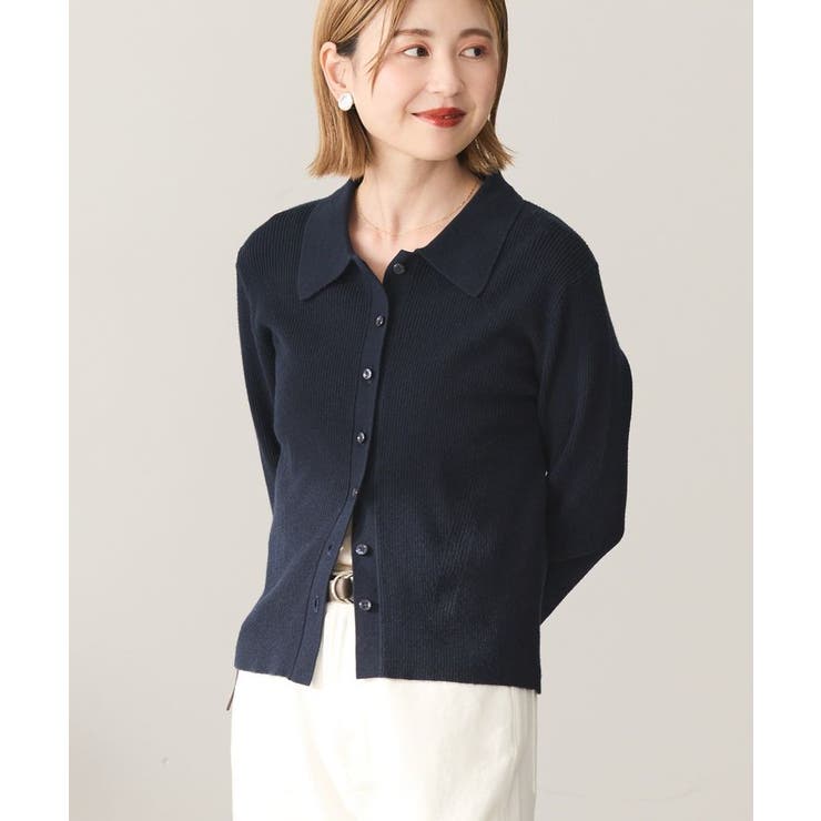 バイパチ襟付き前あきリブプルオーバー＜静電気軽減＞[品番