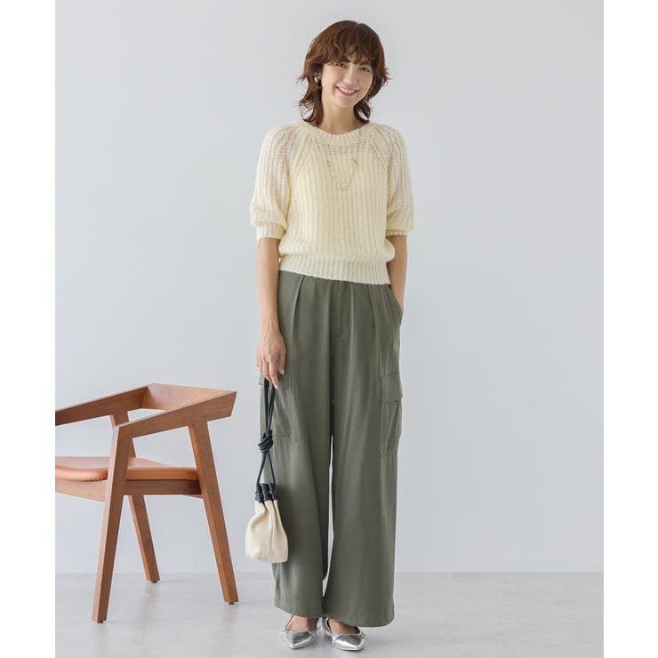 モヘヤ風シアー半袖ニットトップス | AMERICAN HOLIC | 詳細画像12 