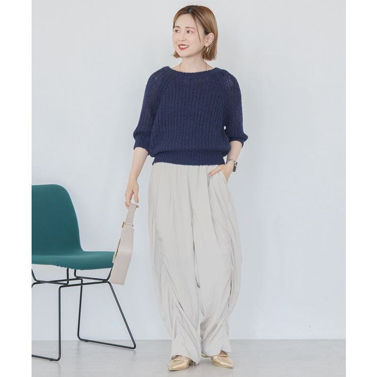 モヘヤ風シアー半袖ニットトップス | AMERICAN HOLIC | 詳細画像3 