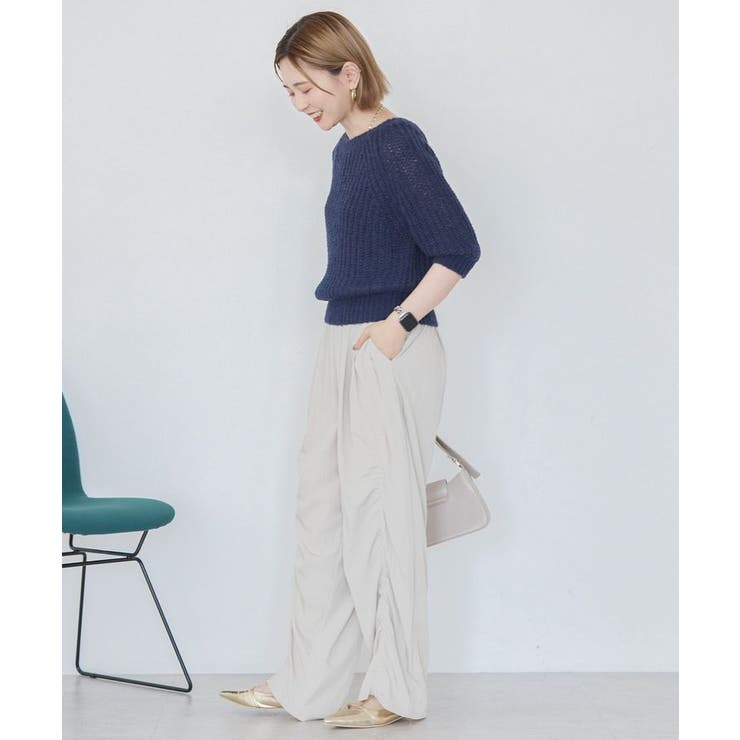 モヘヤ風シアー半袖ニットトップス | AMERICAN HOLIC | 詳細画像4 