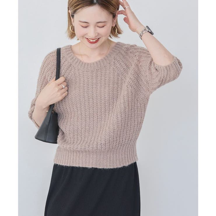 モヘヤ風シアー半袖ニットトップス | AMERICAN HOLIC | 詳細画像5 