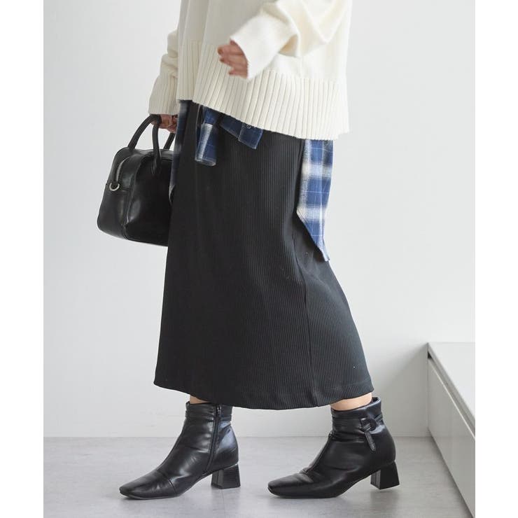 ブラック | 針抜きリブナロースカート | AMERICAN HOLIC