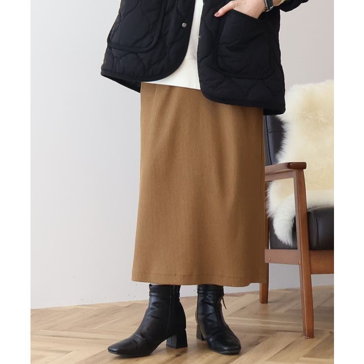 キャメル | 針抜きリブナロースカート | AMERICAN HOLIC