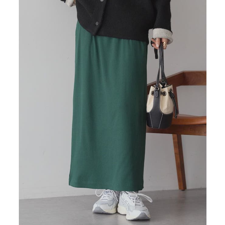 ダークグリーン | 針抜きリブナロースカート | AMERICAN HOLIC