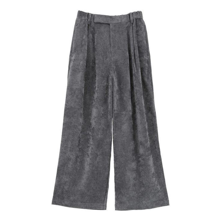 美品45Rコーデュロイ ワイドパンツ Corduroy wide pants コーデュロイワイドパンツ Off gray