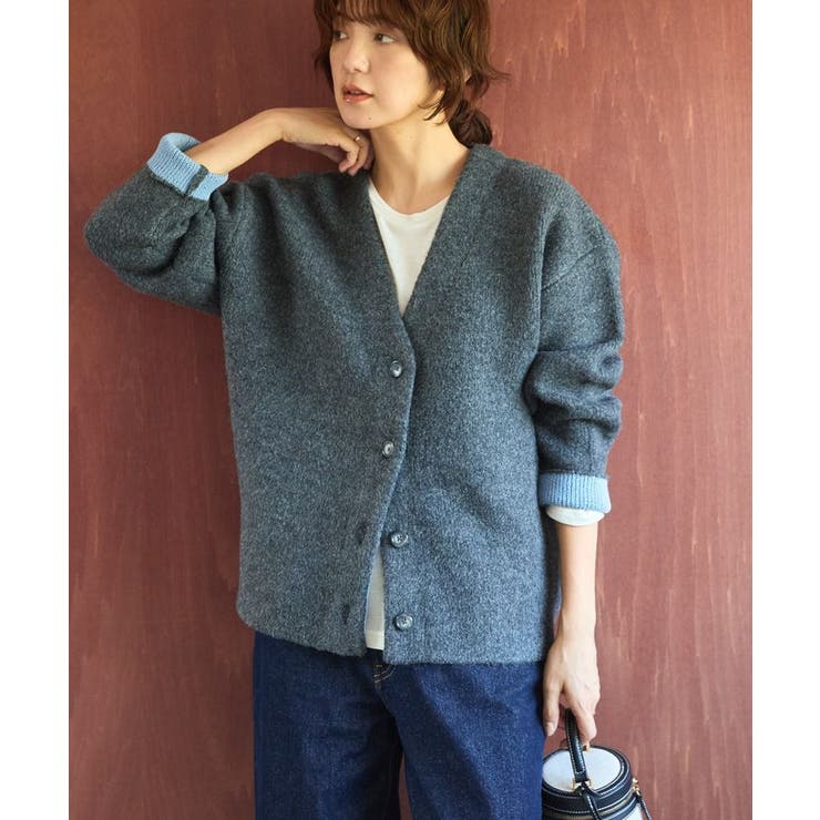 VネックWフェイスニットカーディガン【WEB限定カラー有り】 | AMERICAN HOLIC | 詳細画像7 
