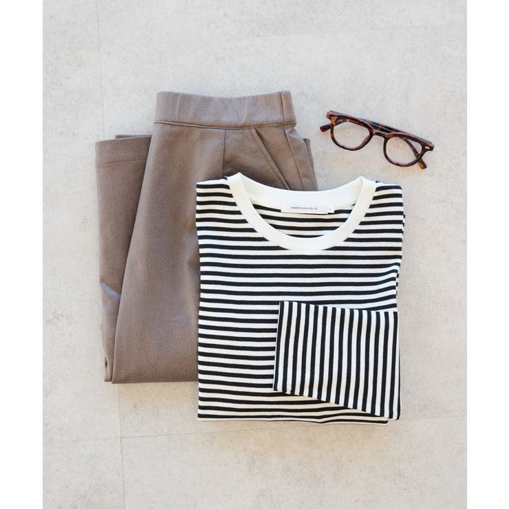 ボーダー | クルーネックロングプルオーバー | AMERICAN HOLIC