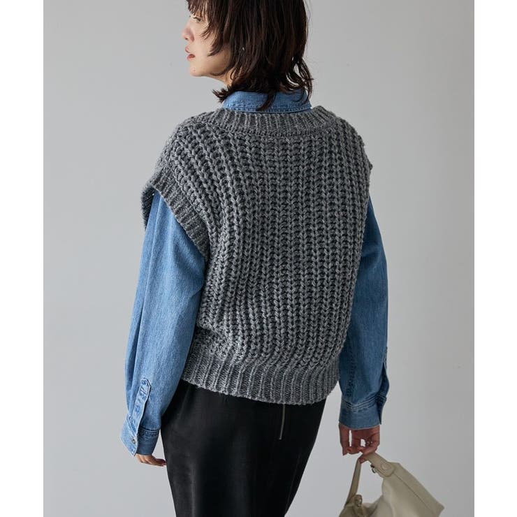 ローゲージVネックニットベスト | AMERICAN HOLIC | 詳細画像16 