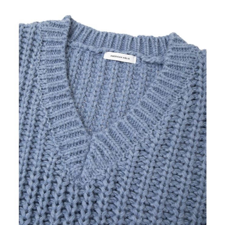 ローゲージVネックニットベスト | AMERICAN HOLIC | 詳細画像25 