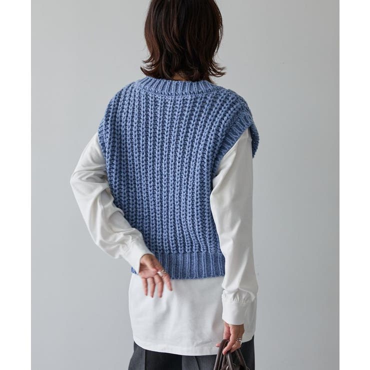 ローゲージVネックニットベスト | AMERICAN HOLIC | 詳細画像4 