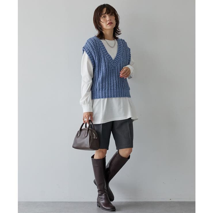 ローゲージVネックニットベスト | AMERICAN HOLIC | 詳細画像5 