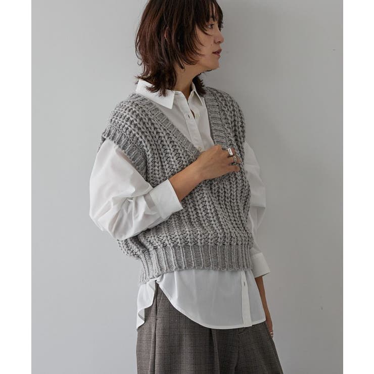 ローゲージVネックニットベスト | AMERICAN HOLIC | 詳細画像8 