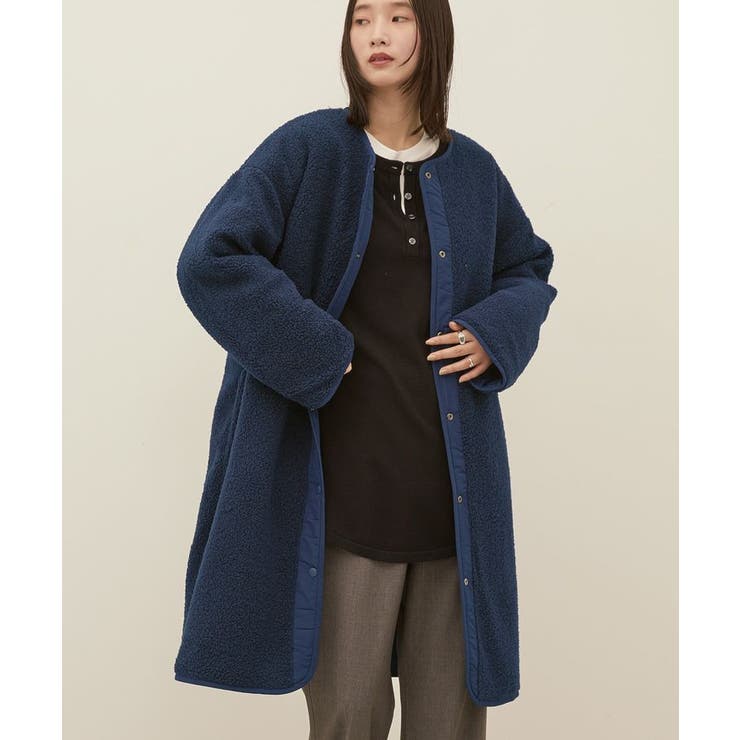 ネイビー | あったかリバーシブルキルティングコート | AMERICAN HOLIC