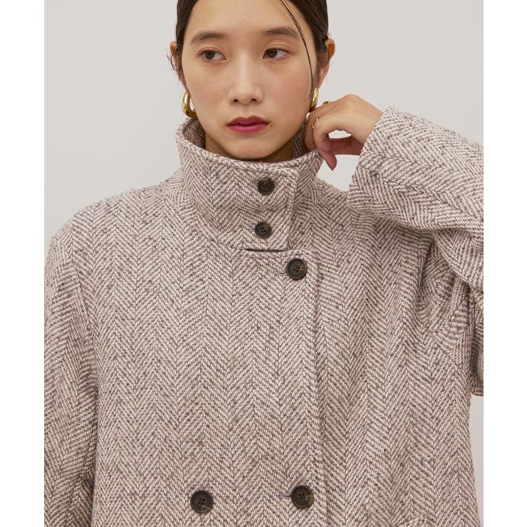 ヘリンボーンスタンドカラーコート | AMERICAN HOLIC | 詳細画像14 