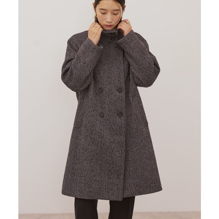 ヘリンボーンスタンドカラーコート | AMERICAN HOLIC | 詳細画像10 