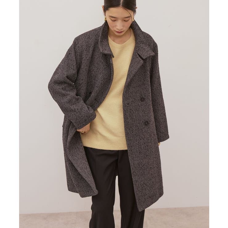 ヘリンボーンスタンドカラーコート | AMERICAN HOLIC | 詳細画像13 