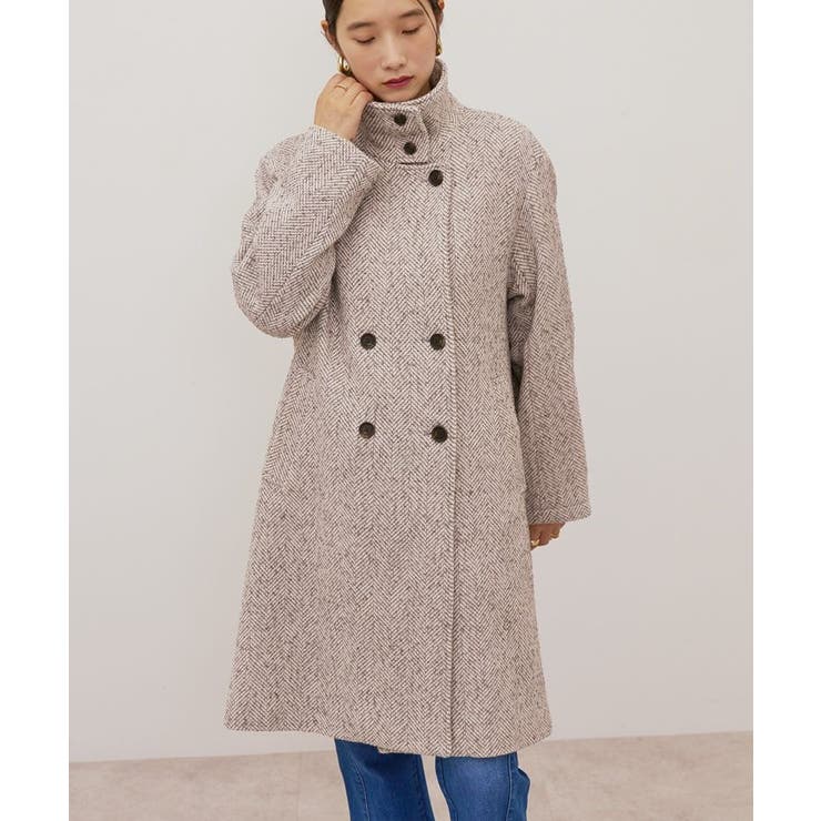 ヘリンボーンスタンドカラーコート | AMERICAN HOLIC | 詳細画像5 