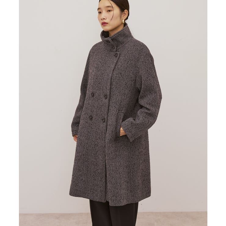 ヘリンボーンスタンドカラーコート | AMERICAN HOLIC | 詳細画像9 