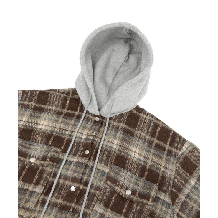 フード付きシャギーチェックシャツ | AMERICAN HOLIC | 詳細画像14 