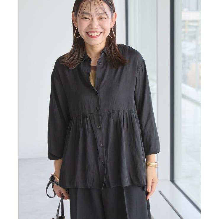 ブラック | サテンティアードブラウス | AMERICAN HOLIC