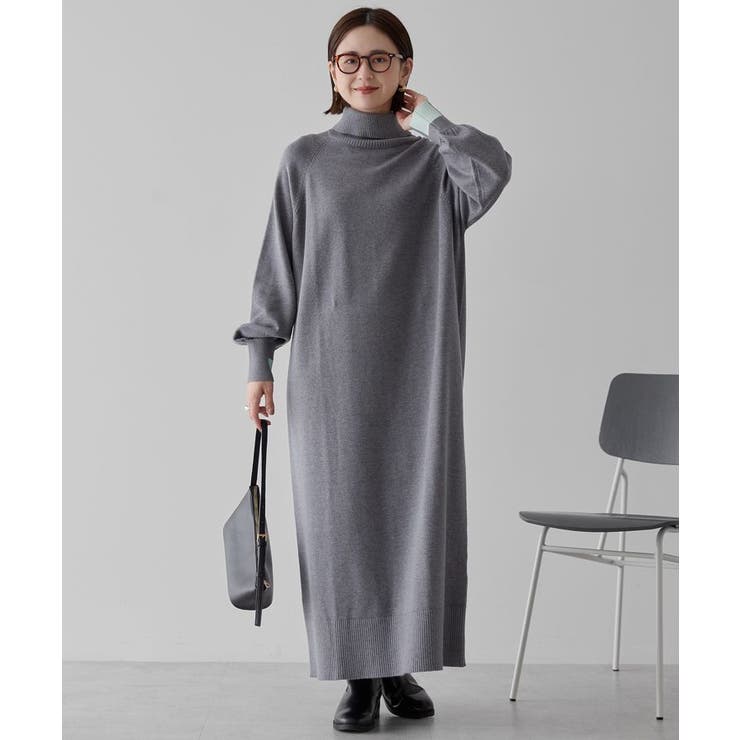 バイパチモックネックニットワンピース＜静電気軽減＞ | AMERICAN HOLIC | 詳細画像6 