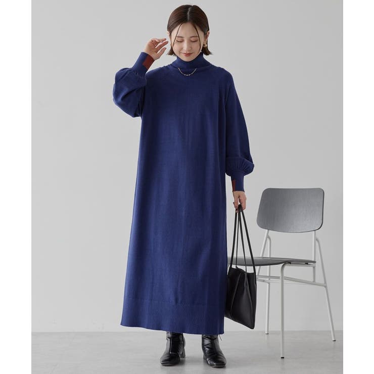 バイパチモックネックニットワンピース＜静電気軽減＞ | AMERICAN HOLIC | 詳細画像3 