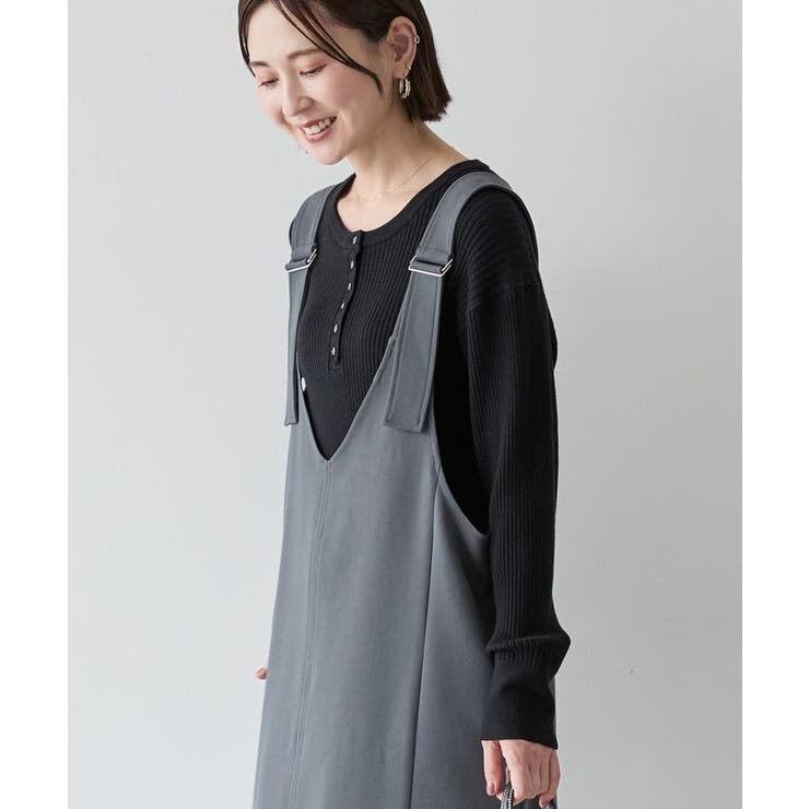 バイパチヘンリーネックリブニットプルオーバー＜静電気軽減＞ | AMERICAN HOLIC | 詳細画像3 