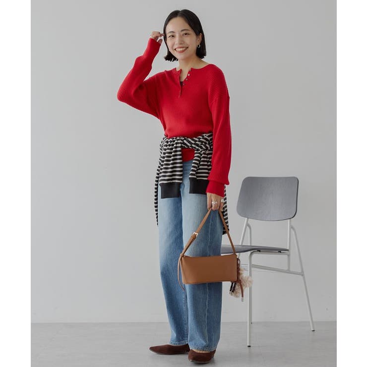 バイパチヘンリーネックリブニットプルオーバー＜静電気軽減＞ | AMERICAN HOLIC | 詳細画像11 