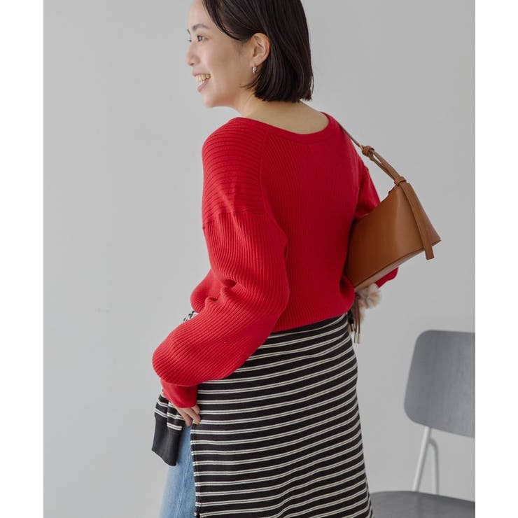 バイパチヘンリーネックリブニットプルオーバー＜静電気軽減＞ | AMERICAN HOLIC | 詳細画像9 