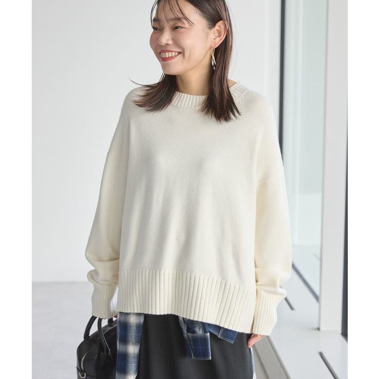 アイボリー | バイパチモックネックニットプルオーバー＜静電気軽減＞ | AMERICAN HOLIC