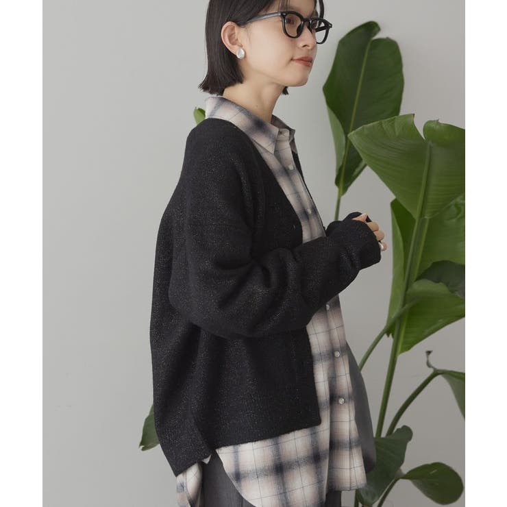 Vネックラメニットカーディガン | AMERICAN HOLIC | 詳細画像18 