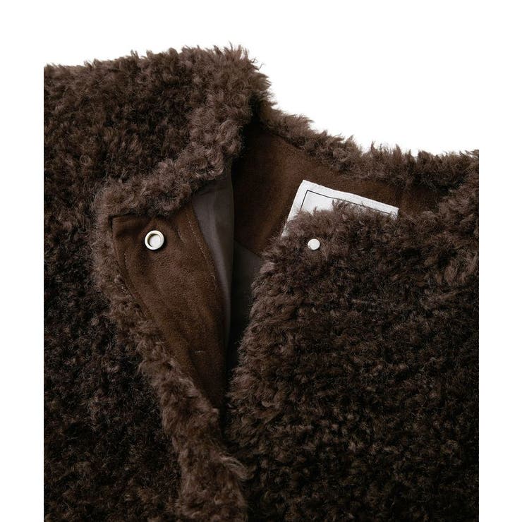 ノーカラーフェイクファーコート | AMERICAN HOLIC | 詳細画像25 