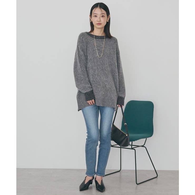 起毛バイカラーニットプルオーバー | AMERICAN HOLIC | 詳細画像14 