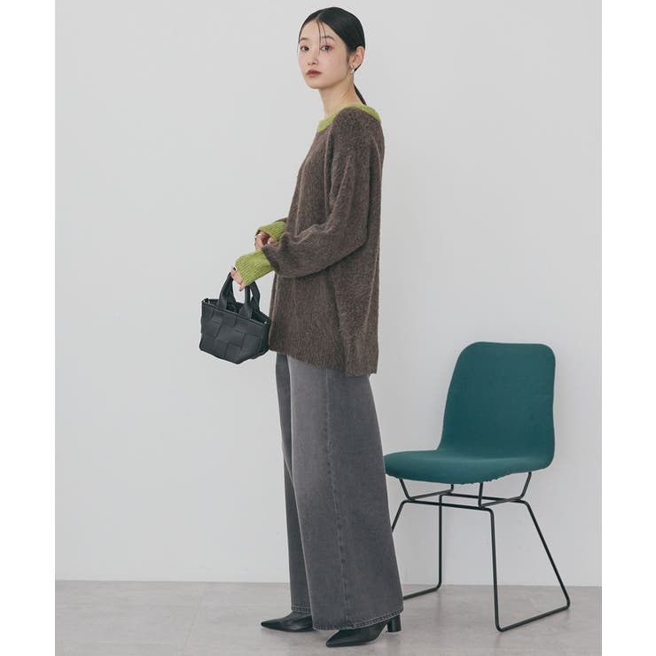 起毛バイカラーニットプルオーバー | AMERICAN HOLIC | 詳細画像6 