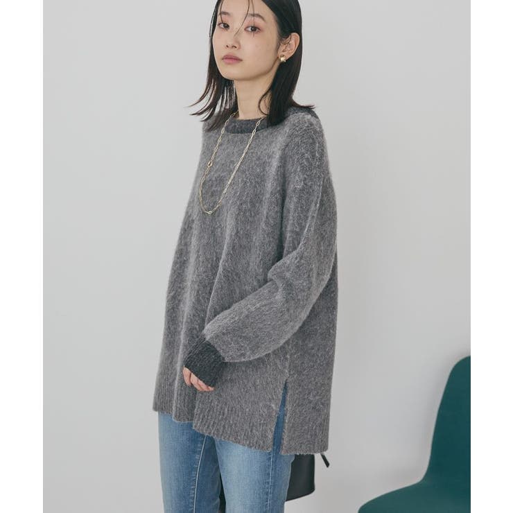 起毛バイカラーニットプルオーバー | AMERICAN HOLIC | 詳細画像9 