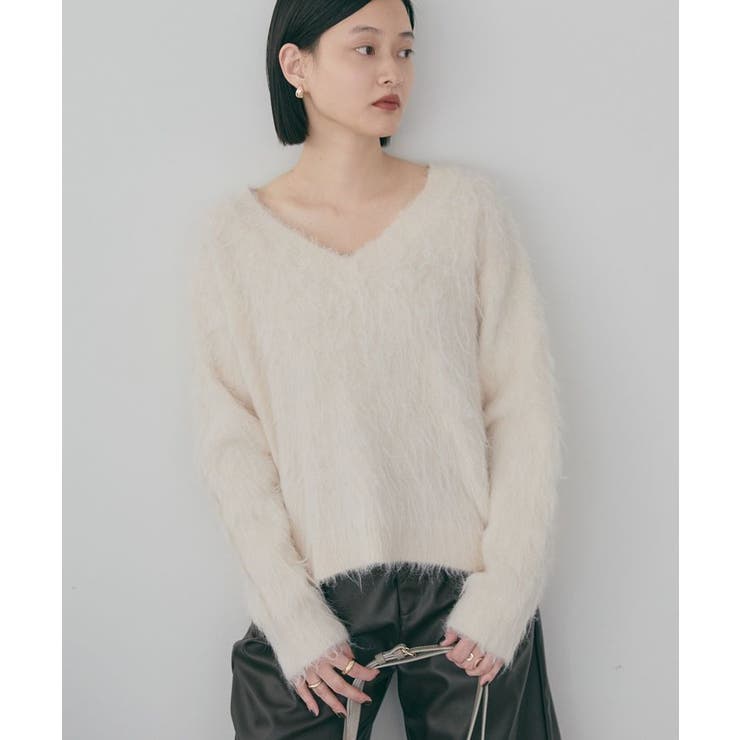 アイボリー | 起毛シャギールーズニットプルオーバー | AMERICAN HOLIC