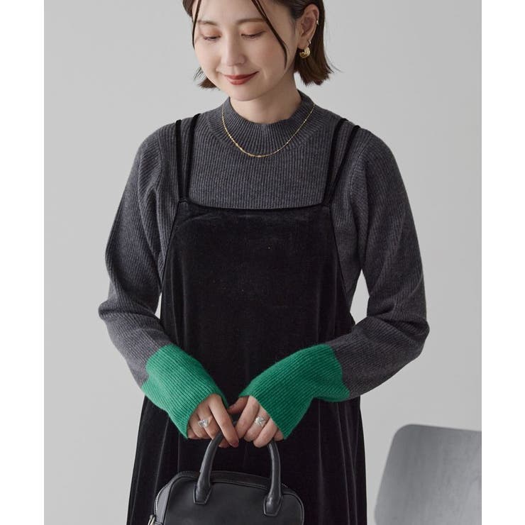 バイパチ袖配色リブプルオーバー＜静電気軽減＞ | AMERICAN HOLIC | 詳細画像15 